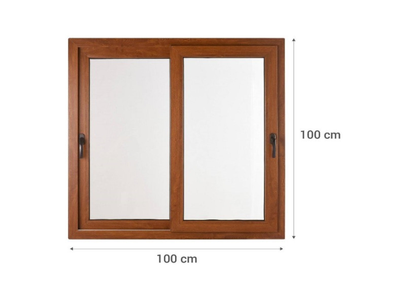 corredera 2 hojas  100x100 roble dorado PVC Europeo termopanel