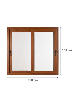 corredera 2 hojas  100x100 roble dorado PVC Europeo termopanel