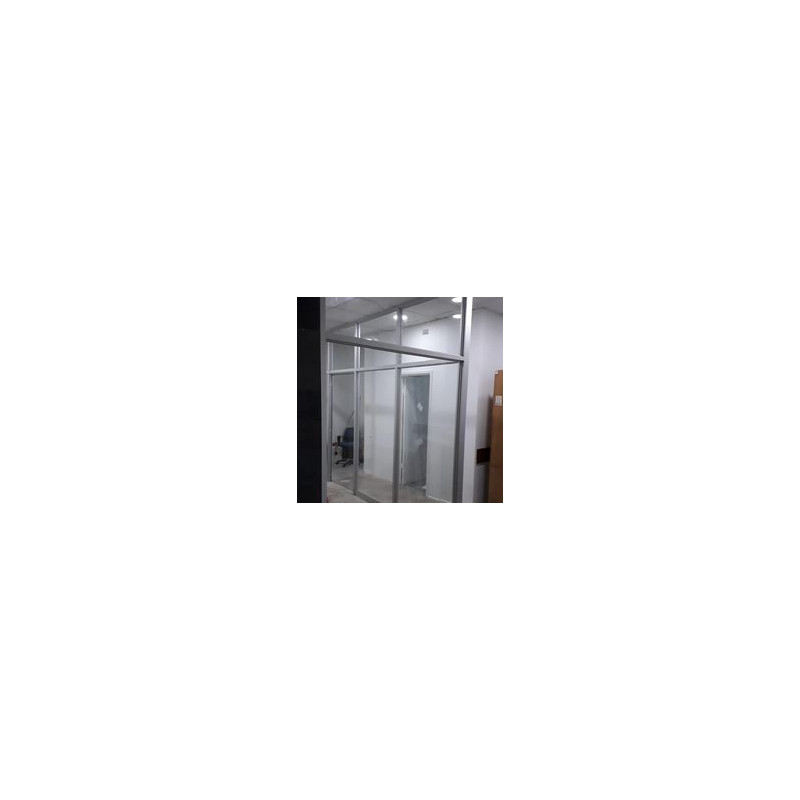 DIVICIONES DE OFICINA EN ALUMINIO TUBULAR VIDRIO 5MM ESPESOR