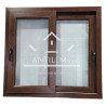 VENTANA  DE PVC 1,00X1,00 Vidrio Monolítico 4mm. CORREDERA 2 hojas nogal