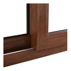 VENTANA CORREDERA 1,20 de anchoX1,00 de alto  MT PVC EUROPEO Vidrio Monolítico 4mm. CORREDERA 2 hojas nogal